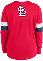 New Era St Louis Cardinals Girls Red Lace Up Scoop Neck Long Sleeve T-shirt