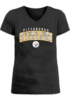 New Era Pittsburgh Steelers Girls Flip Sequin Wordmark Short Sleeve Fashion T-Shirt