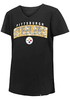 New Era Pittsburgh Steelers Girls Flip Sequin Wordmark Short Sleeve Fashion T-Shirt