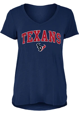New Era Houston Texans Womens Navy Blue Rayon Short Sleeve T-Shirt