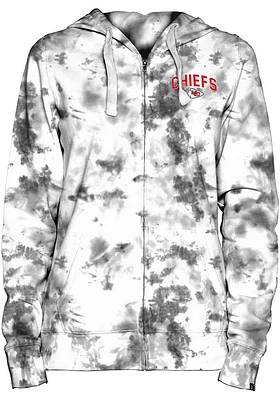 New Era Kansas City Chiefs Womens Black Tie-Dye Long Sleeve Full Zip Jacket