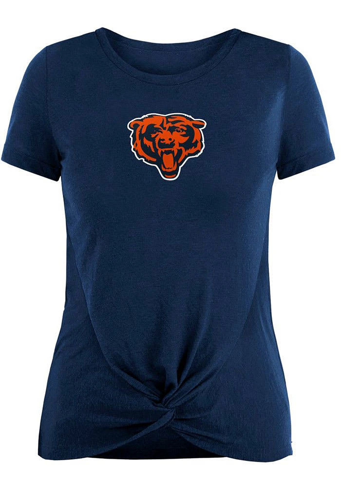 New Era Chicago Bears Womens Navy Blue Front Twist Short Sleeve T-Shirt