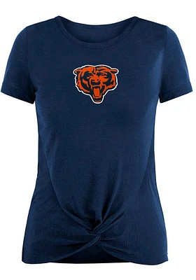 New Era Chicago Bears Womens Navy Blue Front Twist Short Sleeve T-Shirt
