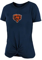 New Era Chicago Bears Womens Navy Blue Front Twist Short Sleeve T-Shirt