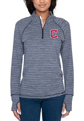 New Era Cleveland Guardians Womens Navy Blue Quarter Qtr Zip Pullover