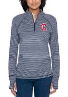 New Era Cleveland Guardians Womens Navy Blue Quarter Qtr Zip Pullover