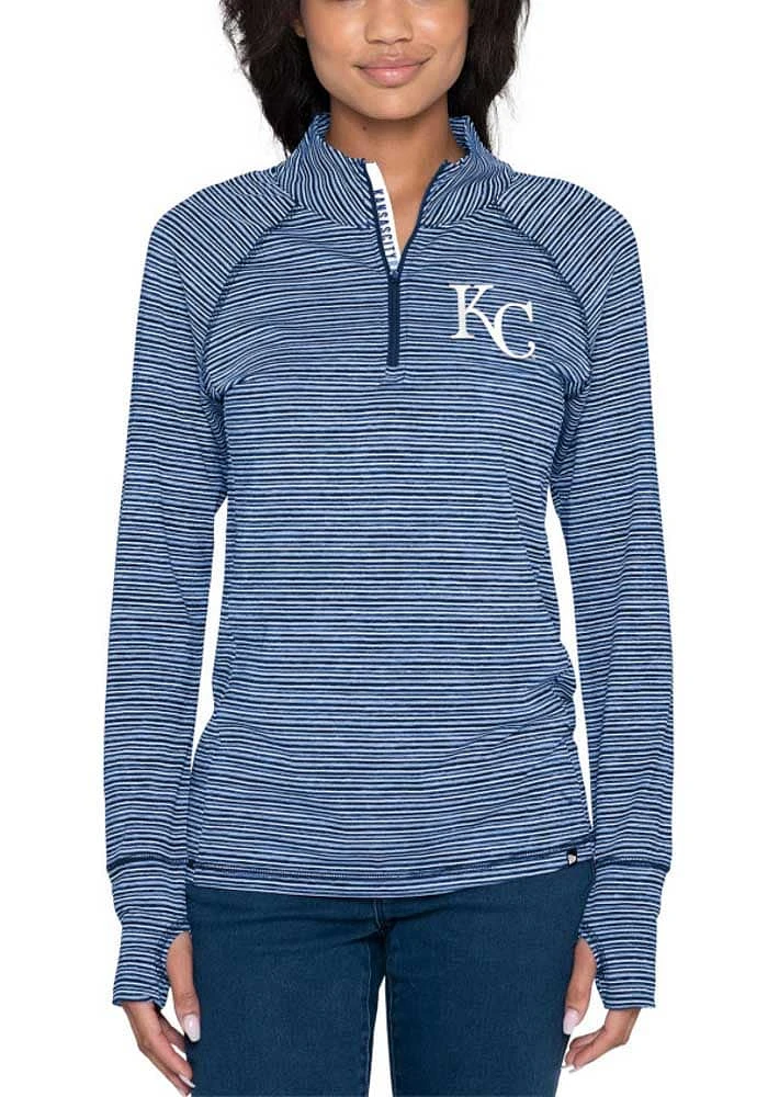New Era Kansas City Royals Womens Blue Quarter Qtr Zip Pullover