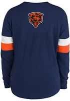 New Era Chicago Bears Girls Navy Blue Lace Up Scoop Neck Long Sleeve T-shirt