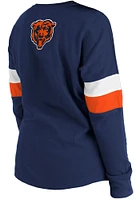 New Era Chicago Bears Girls Navy Blue Lace Up Scoop Neck Long Sleeve T-shirt