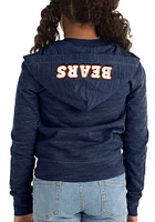 New Era Chicago Bears Girls Navy Blue Reverse Space Dye French Terry Long Sleeve Full Zip Jacket
