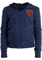 New Era Chicago Bears Girls Navy Blue Reverse Space Dye French Terry Long Sleeve Full Zip Jacket