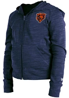 New Era Chicago Bears Girls Navy Blue Reverse Space Dye French Terry Long Sleeve Full Zip Jacket