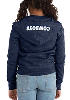New Era Dallas Cowboys Girls Navy Blue Reverse Space Dye French Terry Long Sleeve Full Zip Jacket