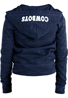 New Era Dallas Cowboys Girls Navy Blue Reverse Space Dye French Terry Long Sleeve Full Zip Jacket