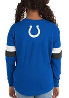 New Era Indianapolis Colts Girls Blue Lace Up Scoop Neck Long Sleeve T-shirt