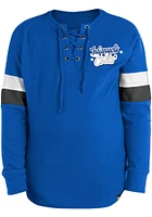 New Era Indianapolis Colts Girls Blue Lace Up Scoop Neck Long Sleeve T-shirt