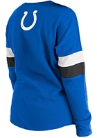 New Era Indianapolis Colts Girls Blue Lace Up Scoop Neck Long Sleeve T-shirt