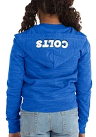 New Era Indianapolis Colts Girls Blue Reverse Space Dye French Terry Long Sleeve Full Zip Jacket