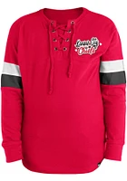 New Era Kansas City Chiefs Girls Red Lace Up Scoop Neck Long Sleeve T-shirt