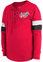 New Era Kansas City Chiefs Girls Red Lace Up Scoop Neck Long Sleeve T-shirt
