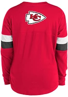 New Era Kansas City Chiefs Girls Red Lace Up Scoop Neck Long Sleeve T-shirt