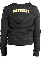 New Era Pittsburgh Steelers Girls Black Reverse Space Dye French Terry Long Sleeve Full Zip Jacket