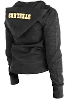 New Era Pittsburgh Steelers Girls Black Reverse Space Dye French Terry Long Sleeve Full Zip Jacket