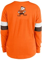 New Era Cleveland Browns Girls Orange Lace Up Scoop Neck Retro Long Sleeve T-shirt