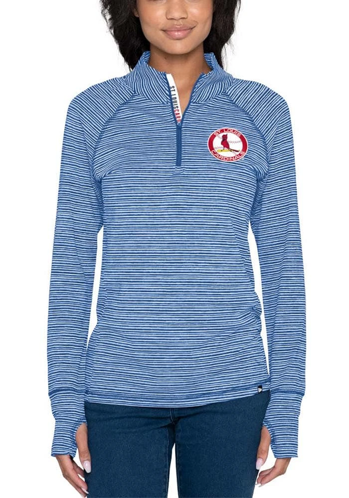 New Era St Louis Cardinals Womens Light Blue Quarter Qtr Zip Pullover