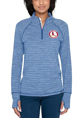 New Era St Louis Cardinals Womens Light Blue Quarter Qtr Zip Pullover