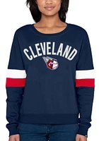 New Era Cleveland Guardians Womens Navy Blue Contrast Crew Sweatshirt