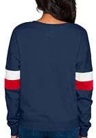 New Era Cleveland Guardians Womens Navy Blue Contrast Crew Sweatshirt