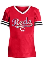 New Era Cincinnati Reds Girls Red Foil Name Short Sleeve Fashion T-Shirt