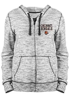 New Era Cincinnati Bengals Womens Black Space Dye Long Sleeve Full Zip Jacket