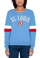 New Era St Louis Cardinals Womens Light Blue Contrast Crew Sweatshirt