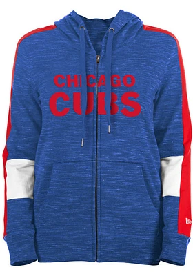 New Era Chicago Cubs Womens Blue French Terry Long Sleeve Full Zip Jacket