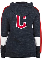 New Era Cleveland Guardians Womens Navy Blue French Terry Long Sleeve Full Zip Jacket