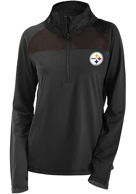 New Era Pittsburgh Steelers Womens Black Active Qtr Zip Pullover