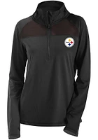 New Era Pittsburgh Steelers Womens Black Active Qtr Zip Pullover