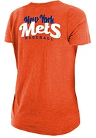 New Era York Mets Womens Orange Front Twist Short Sleeve T-Shirt