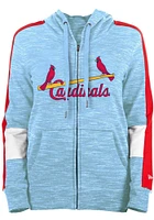 New Era St Louis Cardinals Womens Light Blue French Terry Long Sleeve Full Zip Jacket
