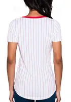 New Era Cincinnati Reds Womens White Pinstripe Short Sleeve T-Shirt