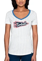 New Era St Louis Cardinals Womens White Pinstripe Short Sleeve T-Shirt