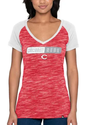 New Era Cincinnati Reds Womens Black Raglan Short Sleeve T-Shirt