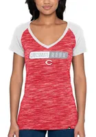 New Era Cincinnati Reds Womens Black Raglan Short Sleeve T-Shirt