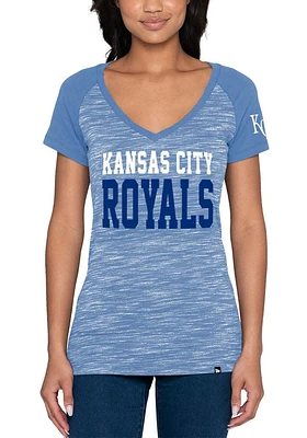 New Era Kansas City Royals Womens Light Blue Raglan Short Sleeve T-Shirt