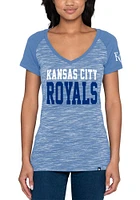 New Era Kansas City Royals Womens Light Blue Raglan Short Sleeve T-Shirt