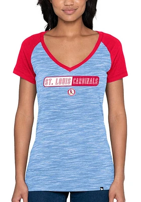New Era St Louis Cardinals Womens Light Blue Raglan Style Short Sleeve T-Shirt