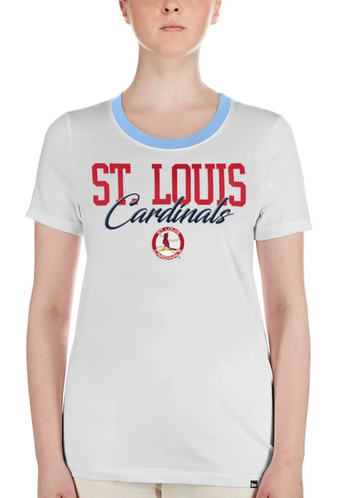 New Era St Louis Cardinals Womens White Gameday Short Sleeve T-Shirt