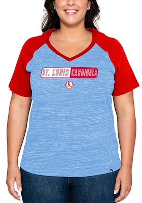 New Era St Louis Cardinals Womens Light Blue Raglan Short Sleeve T-Shirt